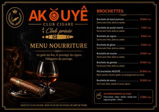 Club food menu