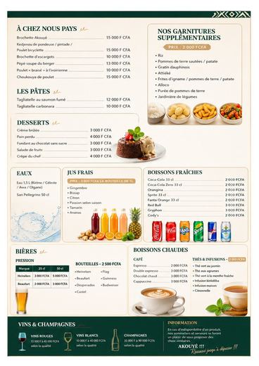 Restaurant menu, page 2